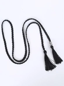 Thắt lưng trang trí tua rua - màu đen - Xem 4