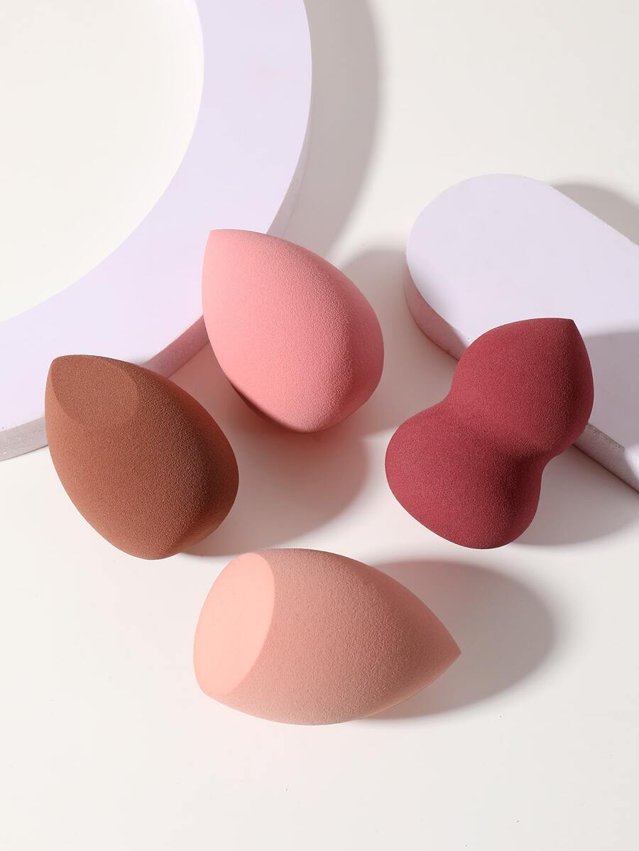 Esponja de maquillaje de 4 piezas, adecuada para corrector de crema y polvo, aplicador de maquillaje de polvo suelto - Multicolor - Ver 1