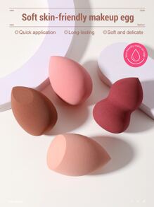 Esponja de maquillaje de 4 piezas, adecuada para corrector de crema y polvo, aplicador de maquillaje de polvo suelto - Multicolor - Ver 4