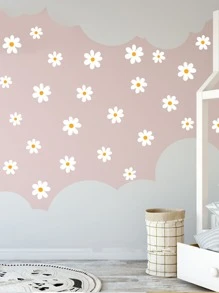 1入組PVC牆貼適合兒童臥室現代花卉圖案牆貼花 - 彩色 - 查看 3