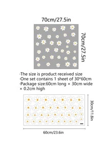 1入組PVC牆貼適合兒童臥室現代花卉圖案牆貼花 - 彩色 - 查看 7