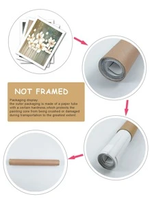 3pcs/set Floral Pattern Unframed Painting, Nordic Chemical Fiber Unframed Picture For Home Decor - Multicolor - View 3