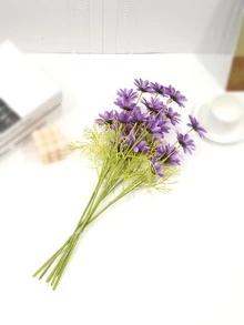 1入組人造花花束用於家居裝飾簡單塑料假花 - 淡紫色 - 查看 3