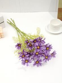 1入組人造花花束用於家居裝飾簡單塑料假花 - 淡紫色 - 查看 4