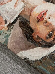 1 件波西米亞風格咖啡館藝術帆布畫印刷海報展示一個戴著白帽子拿著一杯咖啡的女孩適合咖啡館牆壁裝飾帶框架客廳廚房家居藝術裝飾 - 彩色 - 查看 7