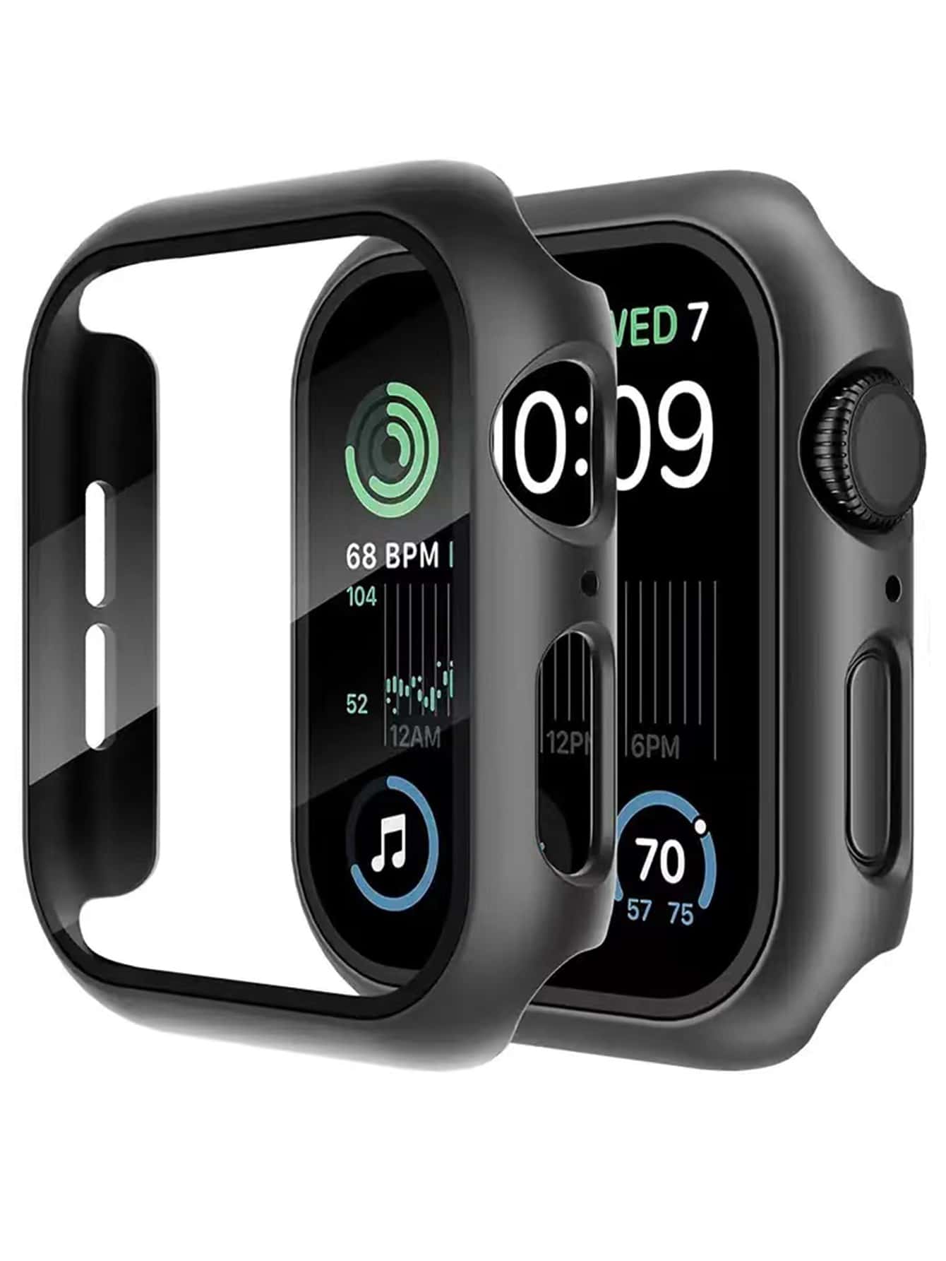 واقي شاشة متوافق مع Apple Watch قطعة واحدة - الأسود - مشاهدة 1