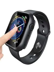 واقي شاشة متوافق مع Apple Watch قطعة واحدة - الأسود - مشاهدة 2