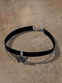 ROMWE Fairycore Butterfly Decor Choker - Silver - View 1