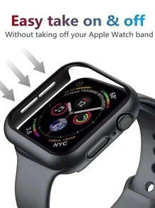 واقي شاشة متوافق مع Apple Watch قطعة واحدة - الأسود - مشاهدة 4