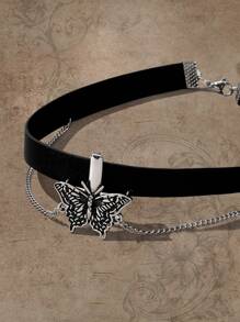 ROMWE Fairycore Butterfly Decor Choker - Silver - View 5