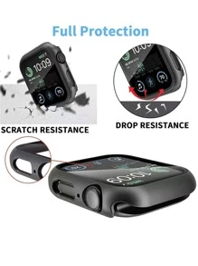 واقي شاشة متوافق مع Apple Watch قطعة واحدة - الأسود - مشاهدة 6