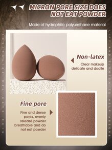 3 Mút trang điểm thiết kế hình giọt nước - Cà phê nâu - Xem 8