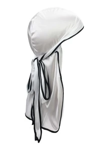 Contrast Trim Durag - White - View 2
