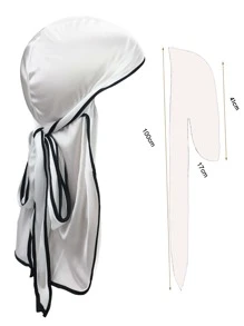 Contrast Trim Durag - White - View 3