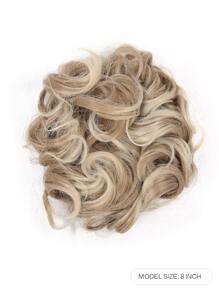 Short Curly Synthetic Hair Bun - Multicolor - View 2