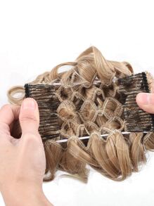 Short Curly Synthetic Hair Bun - Multicolor - View 4