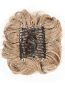 Short Curly Synthetic Hair Bun - Multicolor - View 5