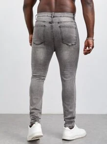 GENTILAND Hombres Jeans ajustados desgarro
