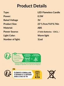 2 件螺旋图案子弹蜡烛，象牙色仿螺纹长茎电子蜡烛灯，适用于节日、婚礼、约会之夜、晚餐氛围装饰，无烟长茎蜡烛，节日装饰 - 黃色 - 查看 6