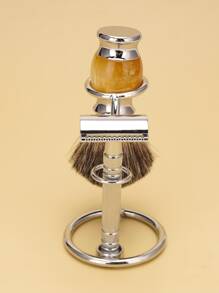 1 pieza Hombres barba Cepillo de limpieza Estante de almacenaje - Plateado - Ver 6
