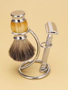 1 pieza Hombres barba Cepillo de limpieza Estante de almacenaje - Plateado - Ver 9