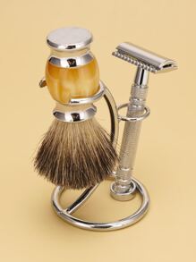 1 pieza Hombres barba Cepillo de limpieza Estante de almacenaje - Plateado - Ver 10