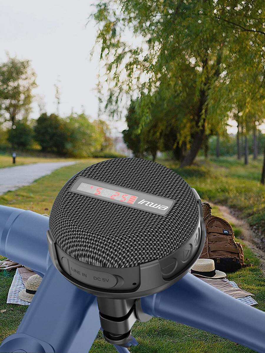HIYIP 適用於自行車、健行的便攜式無線揚聲器,帶備fm收音機和速度計 - 黑色 - 查看 1