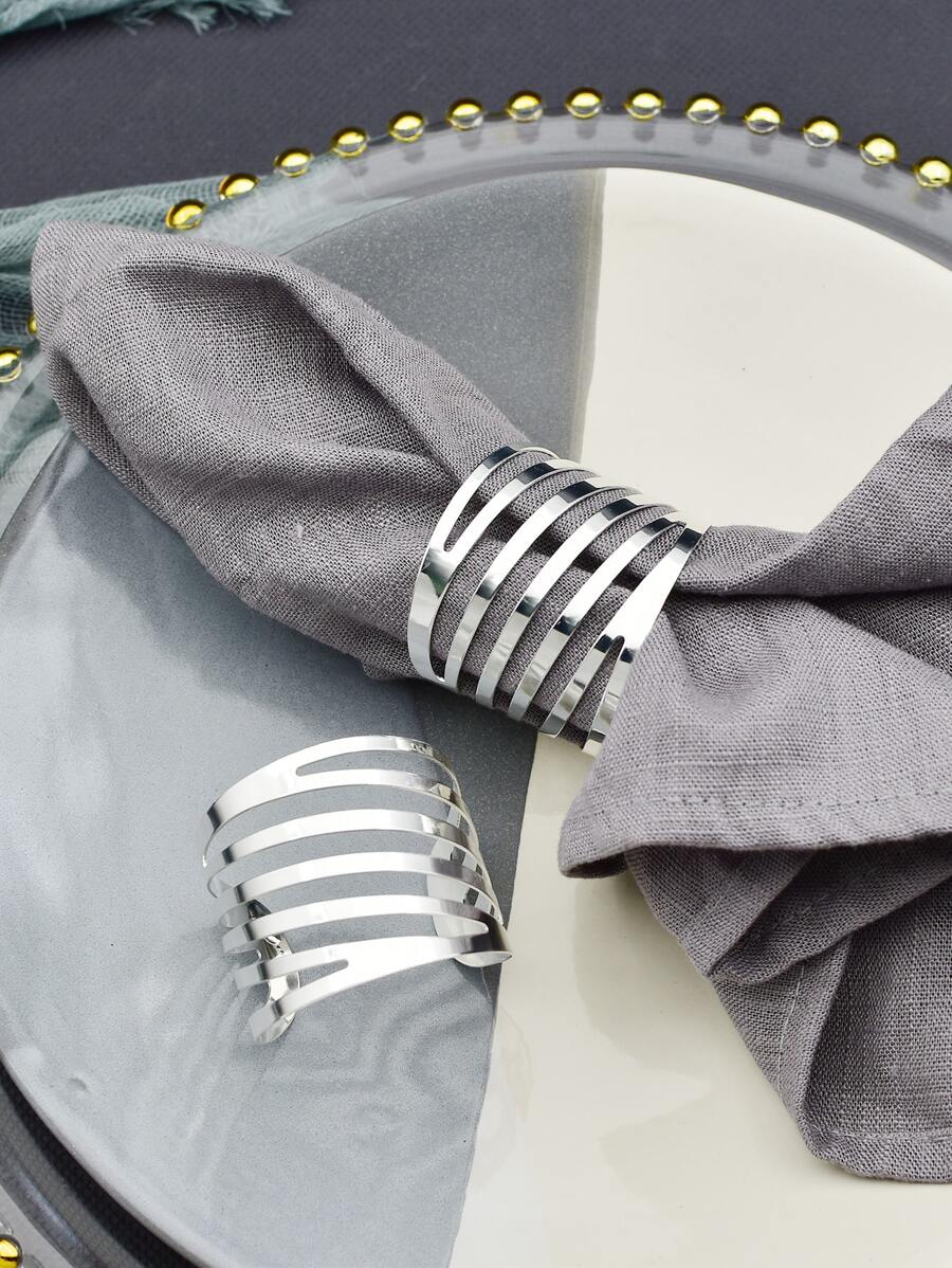 6入組/套鐵製餐巾環廚房用經典鏤空餐巾架環