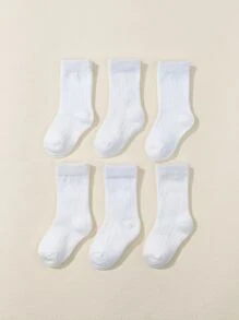 6 đôi tất trẻ em - trắng - Xem 4