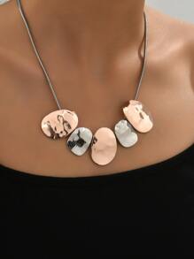 Collar decorativo ovalado asimétrico - Multicolor - Ver 2