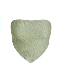 SHEIN ICON Plus Hanky Hem Tube Top - Mint Green - View 1