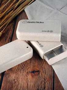 1入組字母圖案便攜藥丸收納簡約塑膠多功能收納盒 - 彩色 - 查看 1