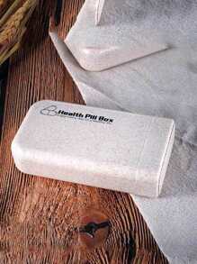 1入組字母圖案便攜藥丸收納簡約塑膠多功能收納盒 - 彩色 - 查看 2