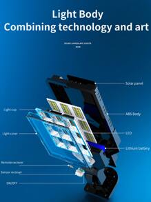 1pc Plastic Solar Lantern,  108 COB With 1200mAh Power Outdoor Solar Lantern For Your Garden - White - View 6