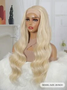 帶頭箍的長身波浪合成金色假髮 - 金色 - 查看 2