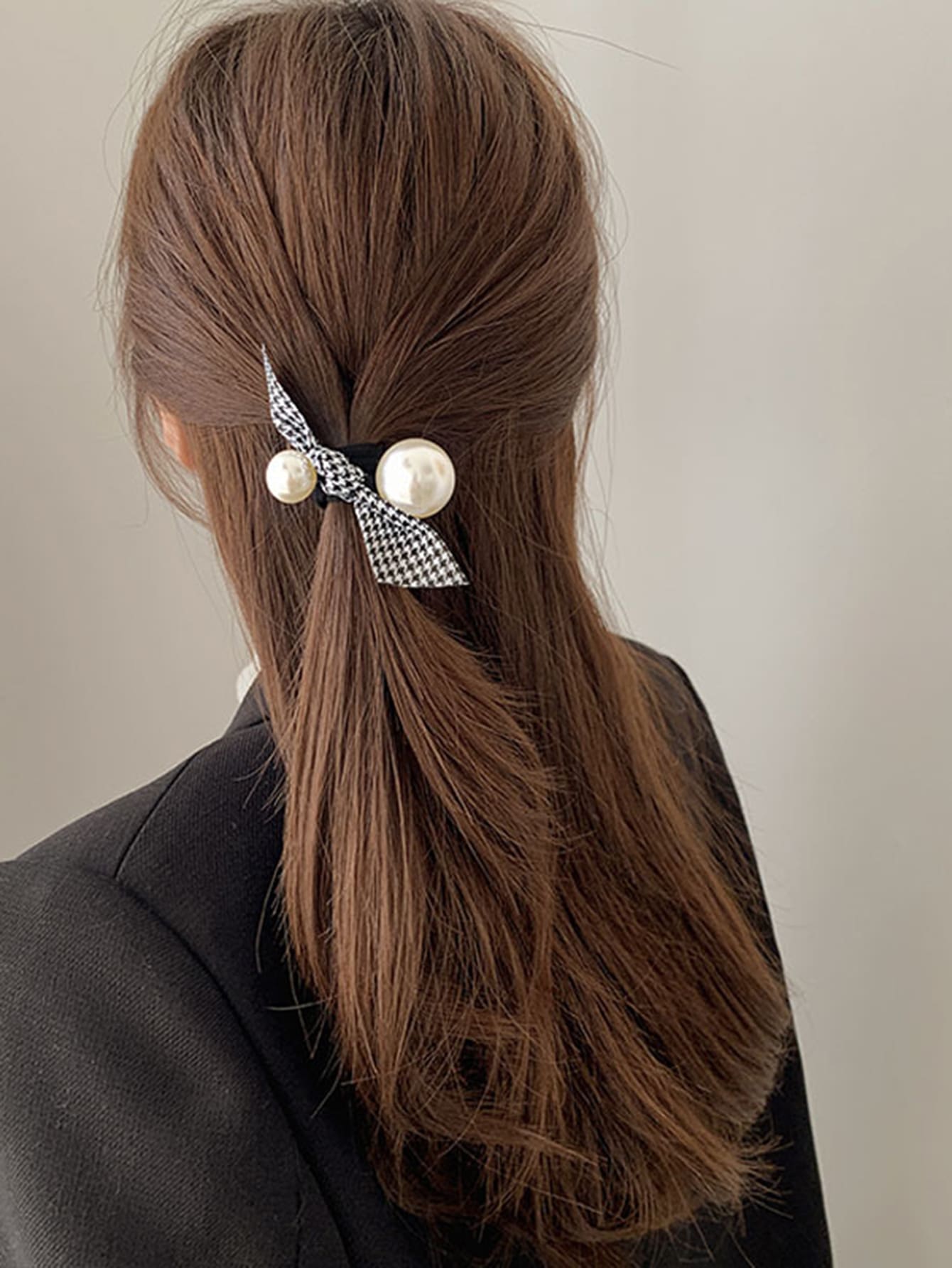 Faux Pearl Decor Hair Tie