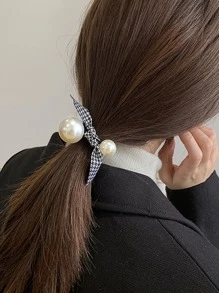 Faux Pearl Decor Hair Tie