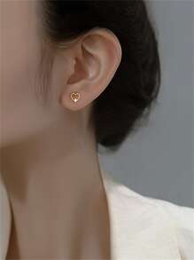 CHOSHILAR 方晶鋯石裝飾耳釘 - 金黃色 - 查看 5