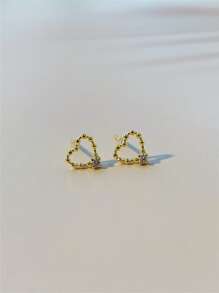 CHOSHILAR 方晶鋯石裝飾耳釘 - 金黃色 - 查看 9
