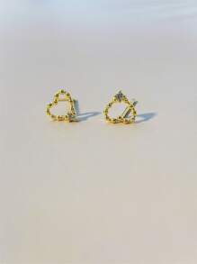 CHOSHILAR 方晶鋯石裝飾耳釘 - 金黃色 - 查看 10