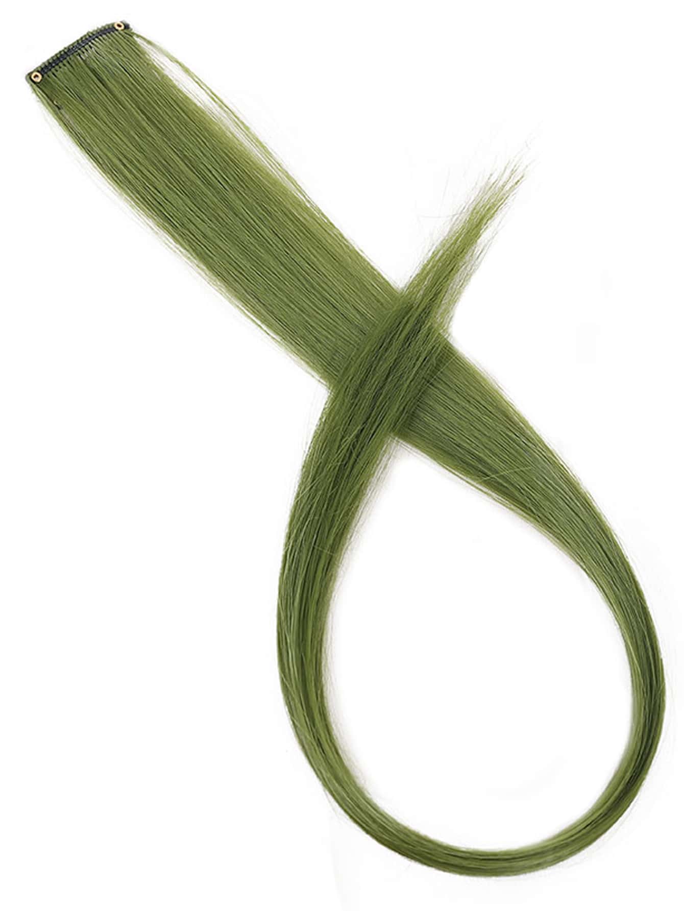 Kẹp Trong Phần Mở Rộng Tóc Tổng Hợp Dài Thẳng - màu xanh lá - Xem 1