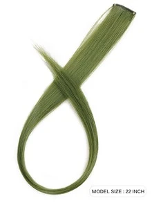 Kẹp Trong Phần Mở Rộng Tóc Tổng Hợp Dài Thẳng - màu xanh lá - Xem 2
