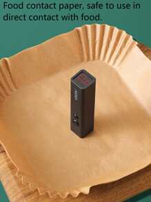 SHEIN Basic living 16公分方形鍋炸機用紙50片 - 棕色 - 查看 6