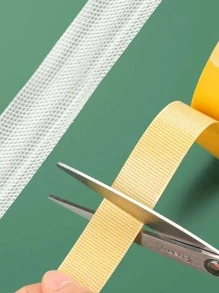 1roll Solid Color Double-sided Adhesive Tape, Simple Multi-purpose Double Sided Mounting Tape For School, Office - Yellow - View 2