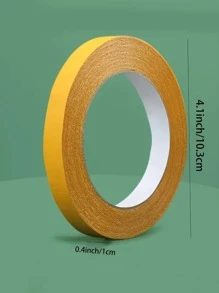 1roll Solid Color Double-sided Adhesive Tape, Simple Multi-purpose Double Sided Mounting Tape For School, Office - Yellow - View 3