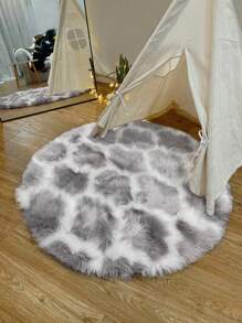 1 tấm thảm họa tiết hình học, thảm trải sàn hình tròn mờ đơn giản cho gia đình - Nhiều màu - Xem 1