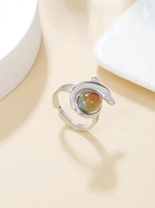 Anillo con diseño de delfín - Multicolor - Ver 2