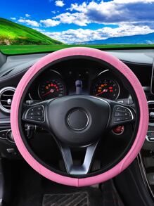 MEIKAXIU 1 Vỏ Vô Lăng Ô Tô Da PU Dập Nổi 3D Thoải Mái, Không Có Vòng Trong, Phụ Kiện Xe Hơi, Phù Hợp Với Vô Lăng 14.5-15 Inch - Hồng - Xem 3