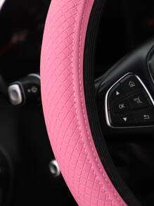 MEIKAXIU 1 Vỏ Vô Lăng Ô Tô Da PU Dập Nổi 3D Thoải Mái, Không Có Vòng Trong, Phụ Kiện Xe Hơi, Phù Hợp Với Vô Lăng 14.5-15 Inch - Hồng - Xem 4