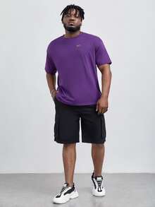 EASEVO Hombres Camiseta con estampado de letra - Morado Violeta - Ver 6